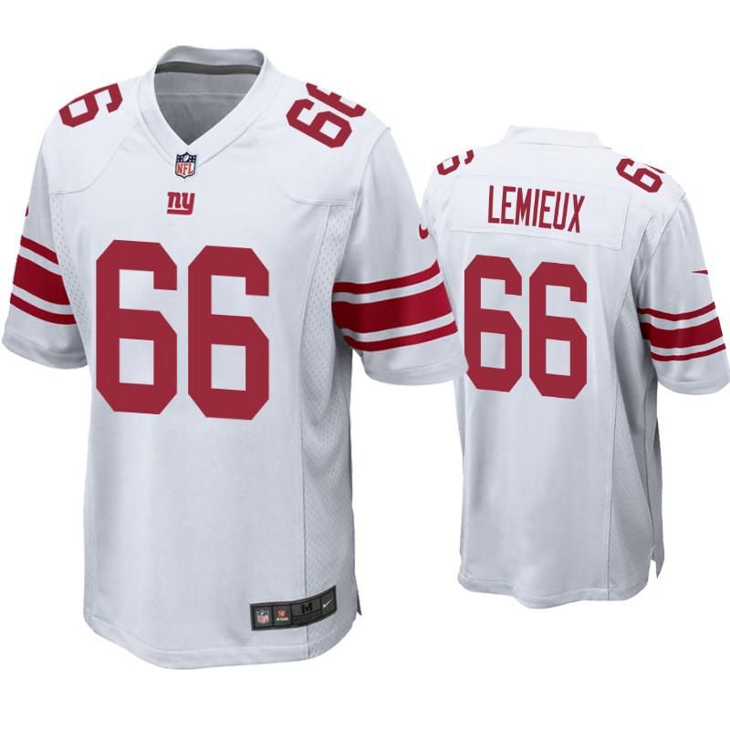Men New York Giants #66 Shane Lemieux Nike White Game Player NFL Jersey